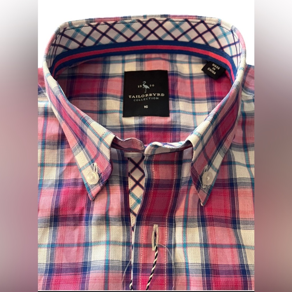 TAILORBYRD Boys 16 Cotton Buttondown Long Sleeve Shirt Col.Charmed B119W1149 NWT - Picture 3 of 16